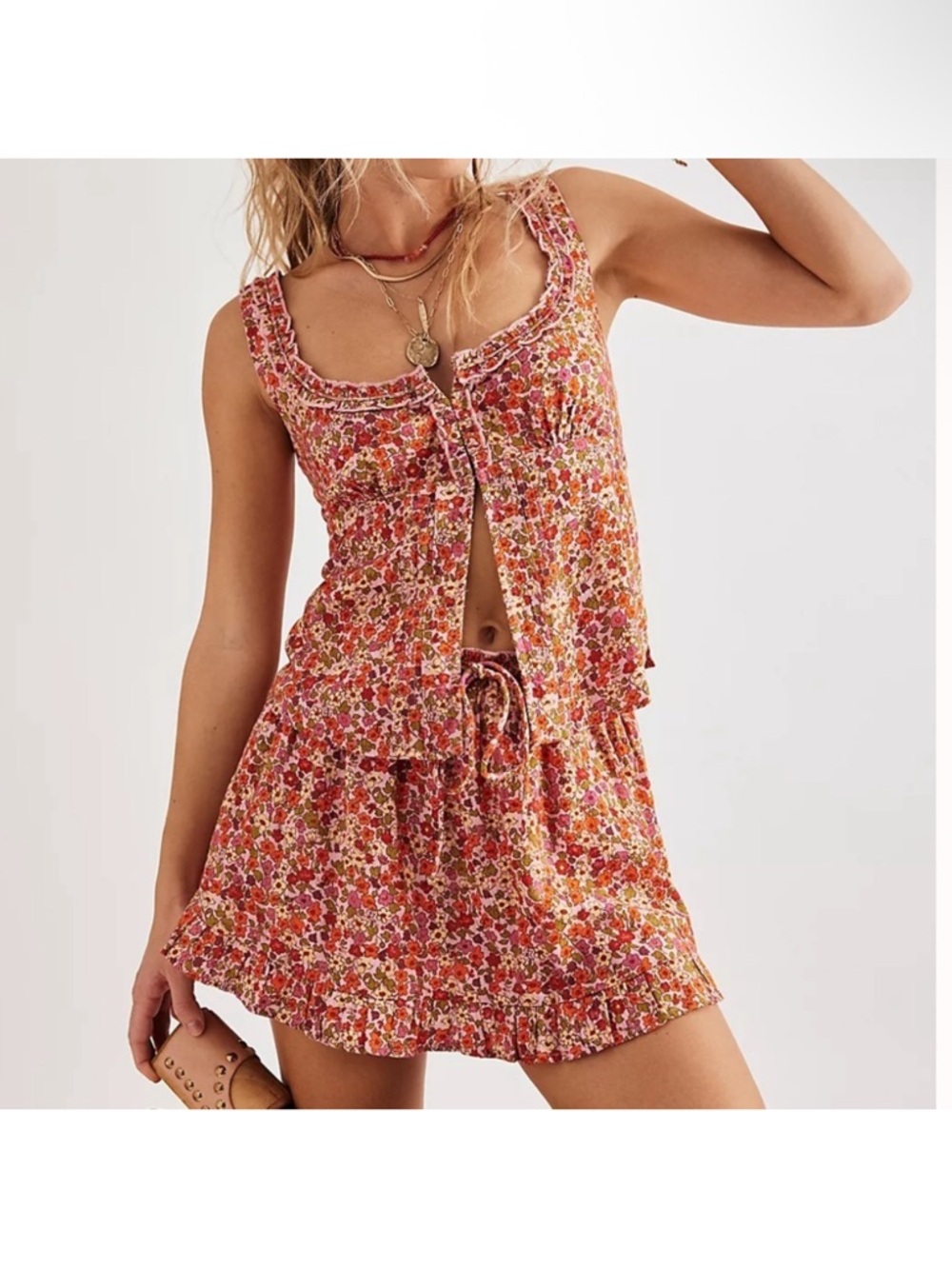 NWOT Free People Ellia Printed Set Size Large